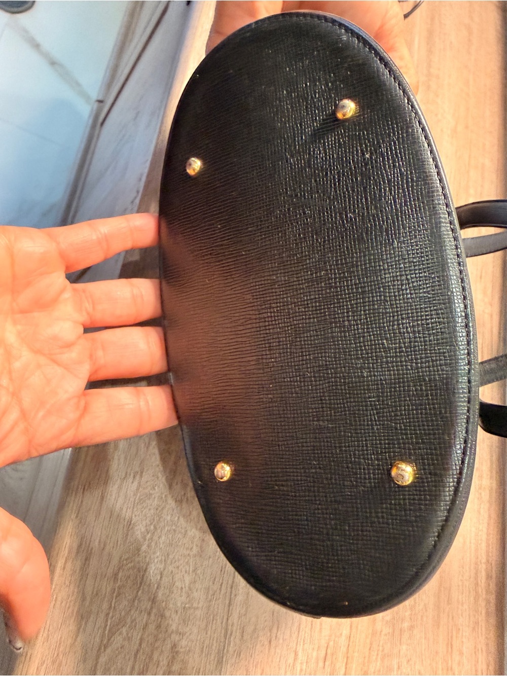 MCM Black Leather Gold-Accent Tote - Picture 14 of 16